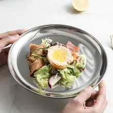プレート 浅皿 デザート皿 ケーキディッシュ 304ステンレス 高級感 お菓子 小皿