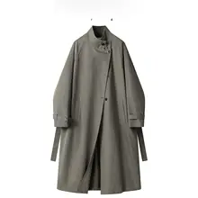 高品質のクラシックなスタンドカラーシルエットのトレンチジャケット