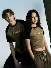アメリカンビンテージ風 ラグランショートTシャツ【フィット感抜群・カジュアル・男女兼用】