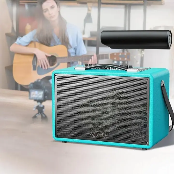 ギター用アウトドアBluetoothスピーカー【高出力・マイク付き・演奏対応】