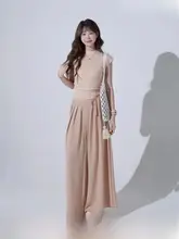 感あふれる夏用トップスとドレープワイドパンツ【女性用・サマーコーデ・スタイルアップ】（セットアップ対応）