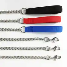 耐久性のあるステンレス製犬用リード【大型犬・牽引用・防噛仕様】