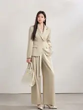 通勤向け大きいサイズのスーツジャケットとワイドパンツ【ウエストシェイプ・シンプルデザイン】（セットアップ対応）