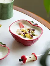 SIYUE 陶器製フルーツヨーグルトボウル【家庭用・高級感ある彩釉・ご飯用小鉢】