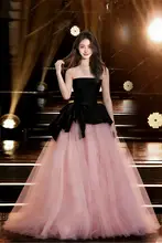 黒ドレスのバースデーパーティー用ロングドレス【成人式・演奏会・フォーマル】