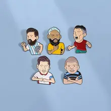 可愛いカートゥーンワールドカップ選手のメタルブローチ【男女兼用・学生向け・服やバッグのアクセサリー】