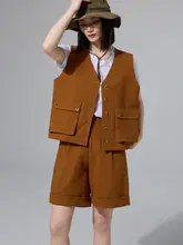 高腰五分丈パンツ【Aライン・折り返しデザイン・ゆったりシルエット】