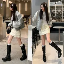 フレンチ風ヴィンテージ 美ラードベルトバックルのウエスタンブーツ【ハイカット・バイカー・レディース】