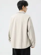 春用 長袖シャツ【ウィンドブレーカー・ルーズフィット・単色】