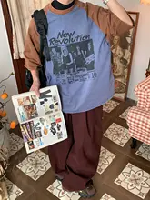 アメリカンヴィンテージ風 ラグラン袖半袖Tシャツ【ユニセックス・ゆったりしたフィット・ロックバンドプリント】
