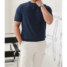 メンズ クルーネックニット半袖Tシャツ【夏用・フィット・カジュアル】
