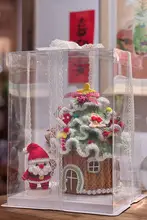 手作りの毛糸で編んだクリスマスツリーハウス収納ボックス材料キット【クリスマスギフト・DIYクラフト】