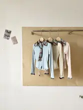 レトロチェック柄ポロカラー長袖Tシャツ【女性用・ファッション性のあるデザイン】（セットアップ対応）