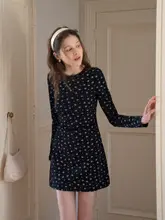 女性用 薄手花柄ウエストリボン付き半袖ワンピース【春夏向け・Aラインデザイン・上品仕立て】