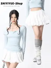 SHIYIYUE バレエスタイル ホワイト ハイウエスト スカート【Aライン・レース・春夏用】