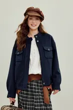 秋季にぴったり！ラウンドカラーの厚手ウールコート【カジュアル・フィット・保温性】