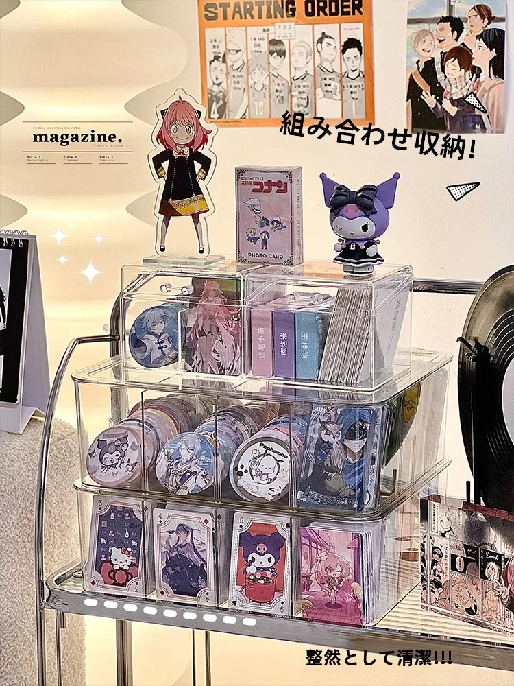 透明収納ボックス 二次元カードバッジディスプレイラック：ゲームソフト収納に最適なシンプル構造の実用性解析