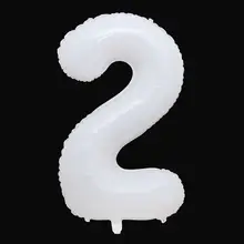 32インチ カートゥーンデザイン 白色数字のアルミ製バルーン【誕生日装飾用】