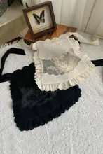 バラ柄デザインの刺繍エプロン【特別加工・両色使い】