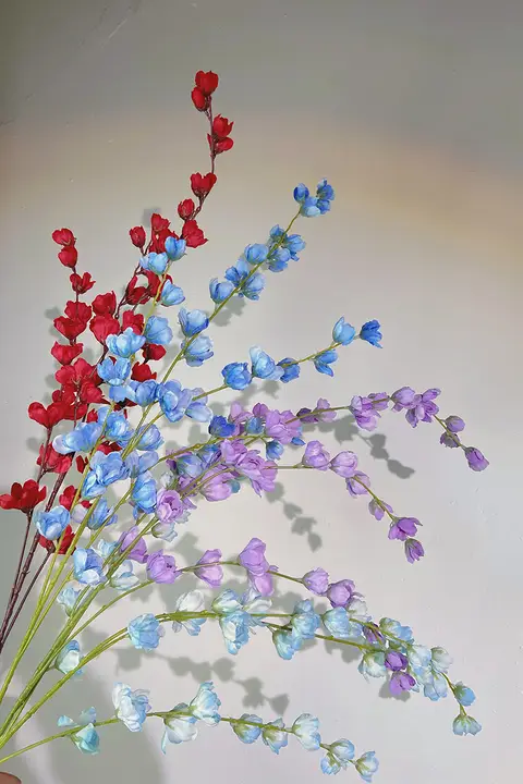 華やかな色合いのフェイクフラワー【多頭デザイン・春夏用・長杆】