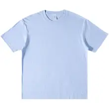 極上の柔らかさのラウンドネックTシャツ【淡いブルー・カップル用・短袖】（セットアップ対応）