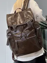 リュック デイパック ユニセックス ソフト素材 ヴィンテージ 大容量 PC収納 おしゃれ 上品 ストリート 旅行 通学