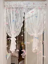 可愛らしいリボンデザインのビーズカーテン【DIY装飾・間仕切り用・寝室や窓辺に最適】
