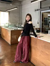 軽量なパラシュートパンツ【ウエストゴム・ワイドレッグ・フィット】