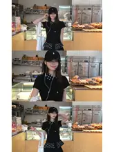 ドット柄 ドールカラー 半袖Tシャツ【女性用・夏用・フィットデザイン】