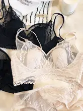 フレンチスタイルのセクシーなうさぎ耳ブラ【ノンワイヤー・レース・バスト補正】（セットアップ対応）