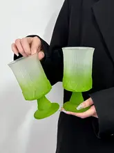 ステムグラス すりガラス グラデーション グリーン フレンチ風 インスタ映え 上品 おしゃれ ジュースグラス ドリンクグラス