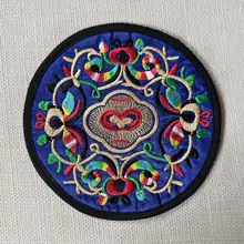 中華風デザインの刺繍コースター【円形・布製・おしゃれなテーブルマット】