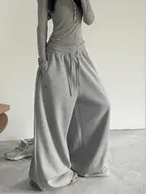 秋季新作 ヒップホップスタイルのストレートパンツ【ウィメンズ・ルーズフィット・カジュアル】（セットアップ対応）