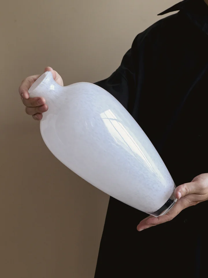 ガラス花瓶 ホワイト 水栽培 ヴィンテージ 上品 フラワーベース リビング インテリア雑貨 デスクデコ