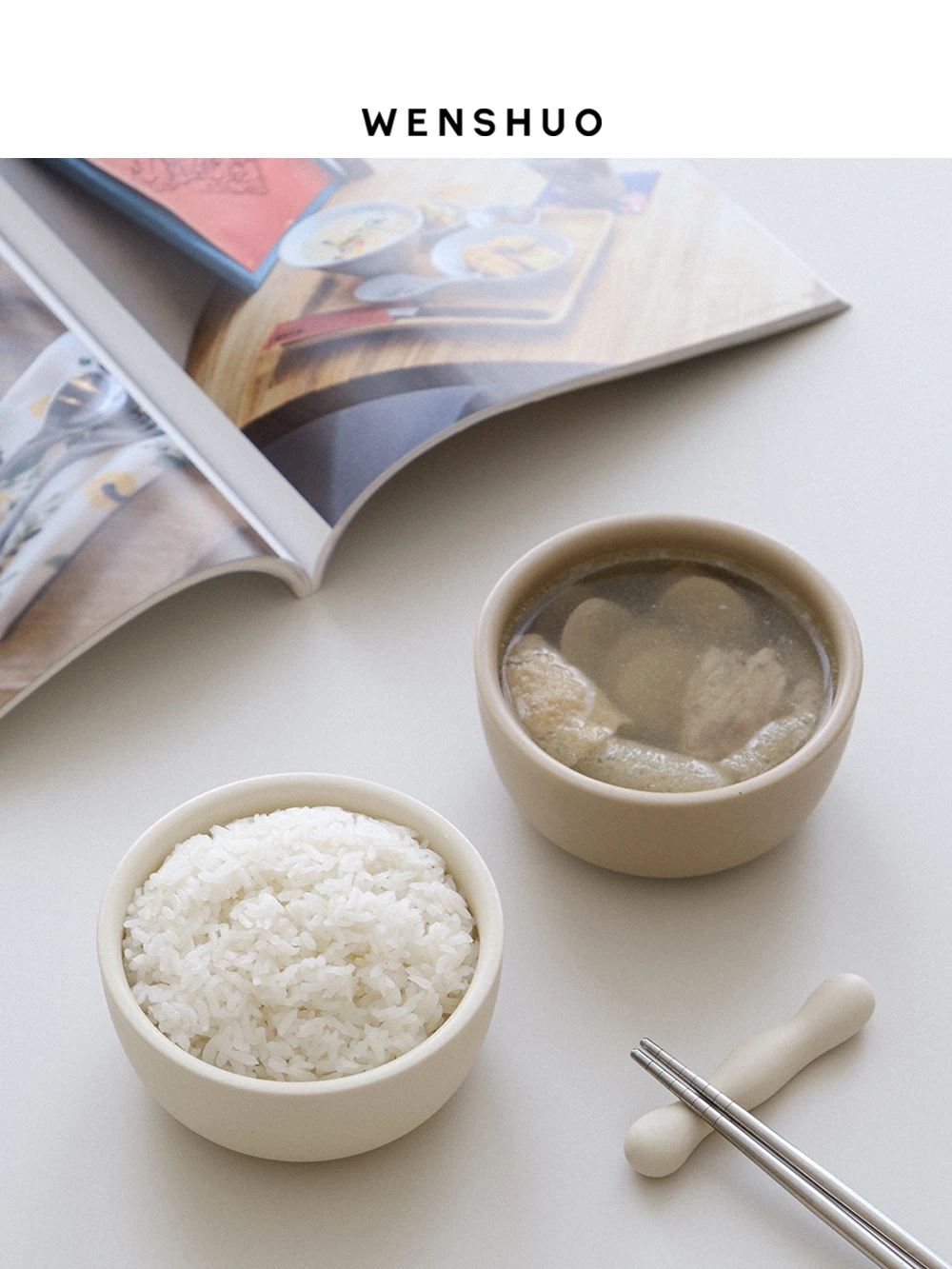 揃えるミニマリスト部屋づくりアイテム - ご飯茶碗とスープボウルの陶器製品
