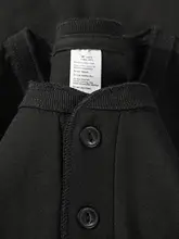 ヘンリーネックTシャツ ユニセックス 長袖 コーマコットン 無地 ブラック 厚手 ルーズ インナー UVカット カジュアル