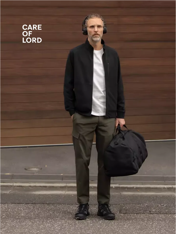 CAREOFLORD メンズ重厚ゴムウエスト通勤用カーゴパンツ【春秋用・フィット・ファッション】