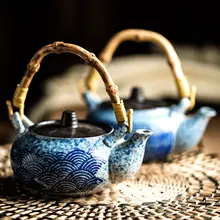 陶製 ジャパニーズスタイルのティーポット【蒸し料理用・海鮮と松茸茶用・持ち手付き】（セットアップ対応）