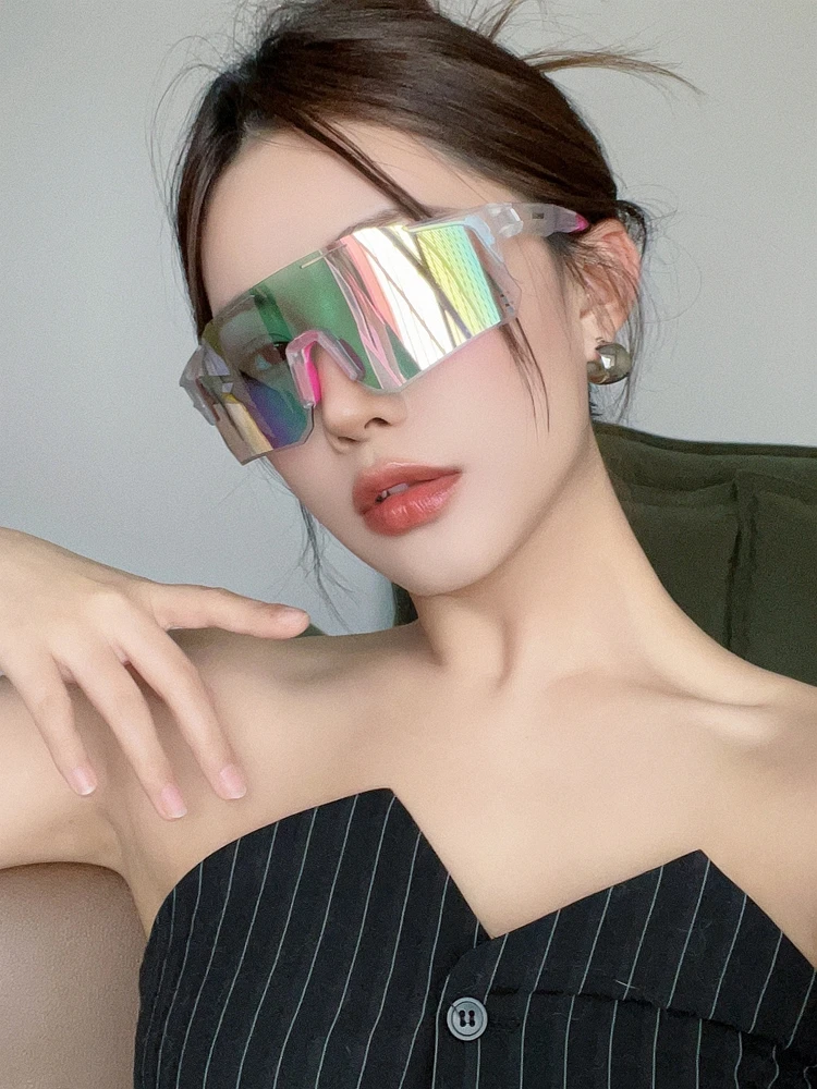 少女用変色サイクリングゴーグル：大顔・ラウンドフェイス対応の防風・UV保護モデル