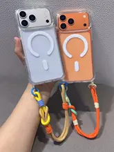 透明マグネットワイヤレス充電対応 ウェアラブル携帯ストラップ【iPhone対応・柔軟な保護ケース】
