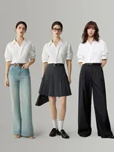 フレンチデザインのVネックショートスリーブブラウス【女性用・夏向け・上品な印象】