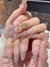 ラグジュアリーLZ 合金ジルコニアとパールの薔薇型星形タッセルネイルアートデコレーション