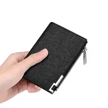 極薄デザインのメンズ財布【キャンバス・ミニ・カードポケット付き】