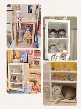 収納バケツ ソフトおもちゃ 収納 BJD フィギュア 大きな人形 ディスプレイケース 透明