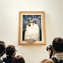 名画デザインの猫ハウス【モナリザ・麻製・猫爪研ぎ付き】