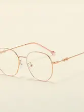 多角形メタルフレームのレトロ円形眼鏡【平レンズ・素顔用】