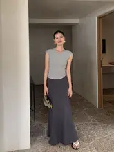 エレガントなAラインスカート【ウエストゴム・ロング・通勤用】