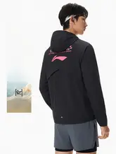 LINING ジャケット メンズ 長袖 ジップアップ フード付き ウインドブレーカー 防風 吸汗速乾 接触冷感 快適 ランニング フィットネス スポーツ アウター