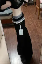 大きいサイズ用 レース付きスーツパンツ【秋用・ストレート・フィット・フレアパンツ】（セットアップ対応）