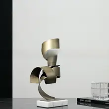 モダンジオメトリック金属抽象アートオブジェ【ホテルデザイン・インテリア装飾】